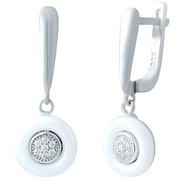 Серебряные серьги Silver Breeze с керамикой (1154434)