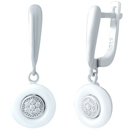 Серебряные серьги Silver Breeze с керамикой (1154434)