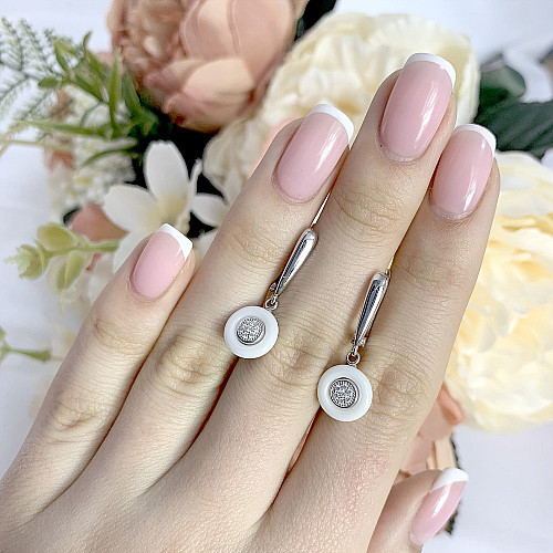 Серебряные серьги Silver Breeze с керамикой (1154434)