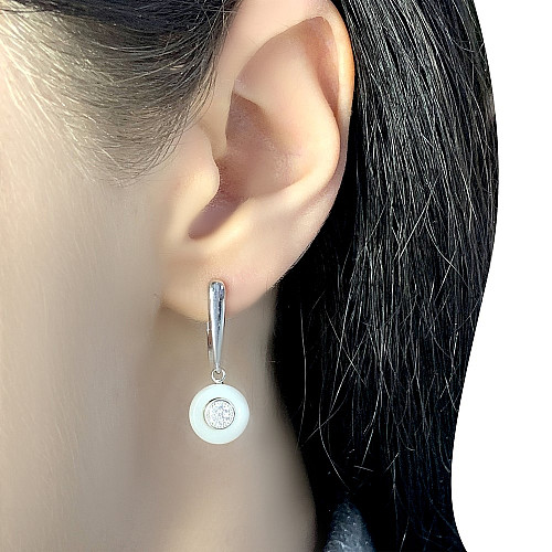 Серебряные серьги Silver Breeze с керамикой (1154434)