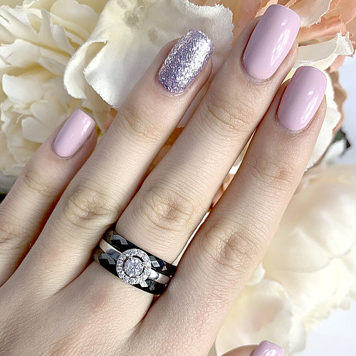 Серебряное кольцо Silver Breeze с керамикой 18 (1903858)
