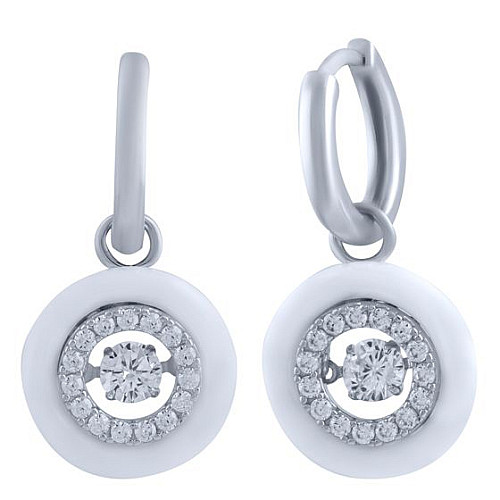 Серебряные серьги Silver Breeze с керамикой (1325926)