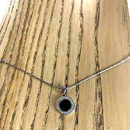 Срібна підвіска SilverBreeze з оніксом (1917916)