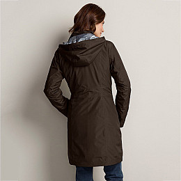 Пальто Eddie Bauer Womens Girl On The Go Insulated Trench Coat COCOA S Коричневий (7347CC-S)