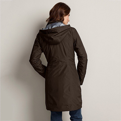 Куртка Eddie Bauer Womens Girl On Go Go Insulated Trench Coat COCOA XS Коричневий (7347CC-XS)