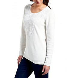 Пуловер Eddie Bauer Womens Sweater Lace-Up IVORY M Белый (7101830IV-M)