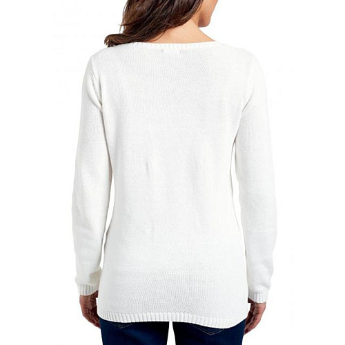 Пуловер Eddie Bauer Womens Sweater Lace-Up IVORY M Белый (7101830IV-M)