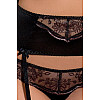 Комплект белья и пояс для чулок Passion BRIDA SET WITH OPEN BRA размер XXL/XXXL Черный (PS22724)