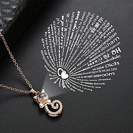 Підвіска SUNROZ Heart I love You Я люблю тебе на 100 мовах Золотистий (SUN31020)