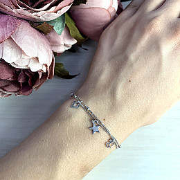 Срібний браслет SilverBreeze без каміння 17-20 розмір (1935842)