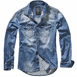 Рубашка Brandit Riley Denim BLUE S Синий (4020.62)