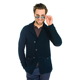 Теплый трикотажный пиджак SVTR 52 Темно-синий (369)