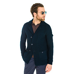 Теплый трикотажный пиджак SVTR 48 темно-синий (369)