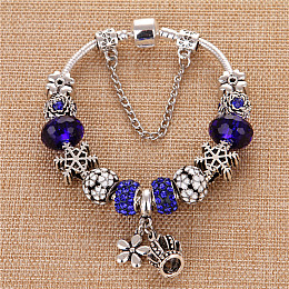 Женский браслет Jewel Antique Silver Plated Snow Blue Cеребристый (AJ_brJJi1)