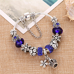 Женский браслет Jewel Antique Silver Plated Snow Blue Cеребристый (AJ_brJJi1)