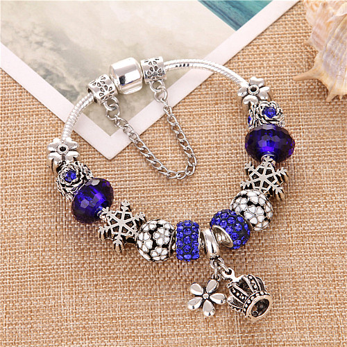 Женский браслет Jewel Antique Silver Plated Snow Blue Cеребристый (AJ_brJJi1)