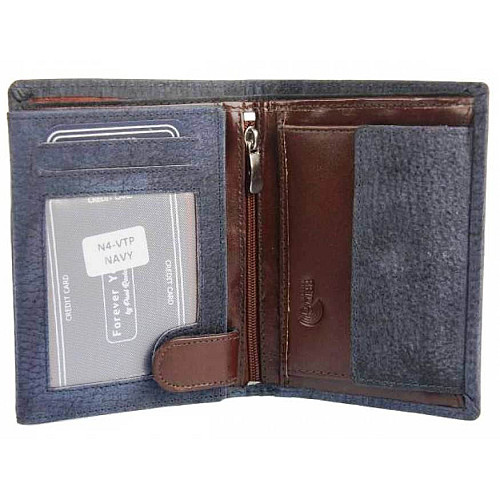 Портмоне мужское из натуральной кожи Always Wild Синий (N4VTP navy)
