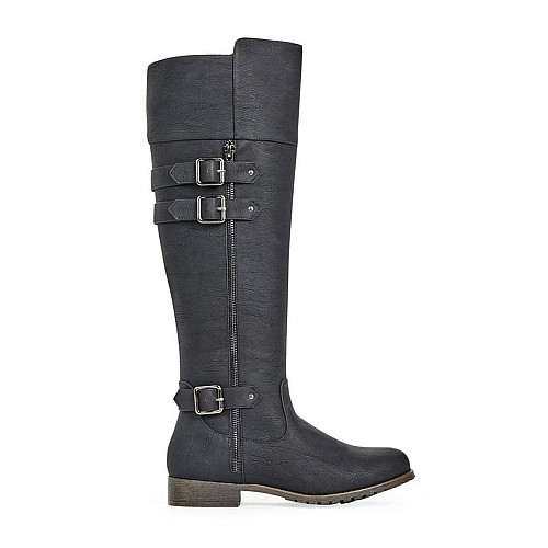 Сапоги JustFab Womens Willana Black 36 Черный (FB1514693BK)