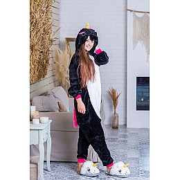 Пижама Кигуруми взрослая BearWear Единорог S 145 - 155 см Черный (K1W1-0032-S)