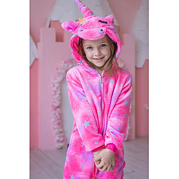 Пижама Кигуруми детская BearWear Единорог New звездочка (на молнии) XL 135 - 145 см Розовый (K0W1-0057-XL)