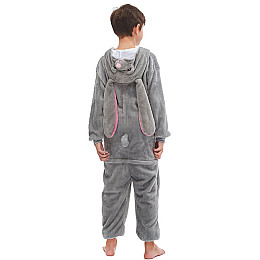 Пижама Кигуруми детская Kigurumba Кролик ушастый на молнии XL - рост 135 - 145 см Серый (K0W1-0087-XL)