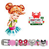 Браслет силіконовий Biojoux BJB004 Charms Bracelet MIX 4 Pink (4668)