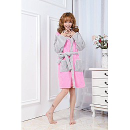 Халат взрослый BearWear Зайка S 145 - 155 см Розовый (1000042-S)