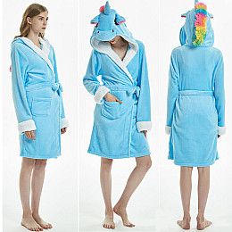 Халат взрослый Единорог New M 155 - 165 см Голубой (1000036-M)
