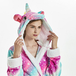 Халат взрослый Единорог New звездный путь M 155 - 165 см Фиолетовый (1000037-M)