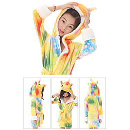 Халат детский BearWear Единорог New S - рост 100 - 110 см Разноцветный