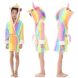 Халат детский BearWear Единорог радуга XS 90 - 100 см Разноцветный (1000054-XS)