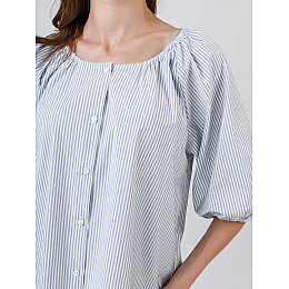 Блузка в полоску River Woods RW-001 38 Бело-серая (2900057053012)