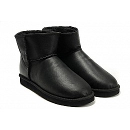 Мужские UGG Classic Mini Leather Bomber Black-65 UGG Черный 41 (10) Мужской Замша (пропитка) 15 см   (UGG65_41)