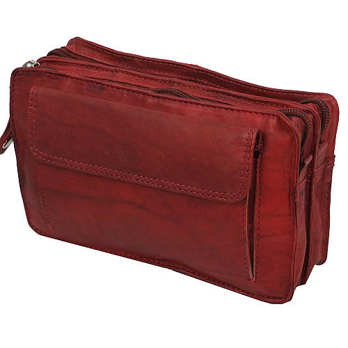 Барсетка-клатч мужская из натуральной кожи Always Wild Красный (1265BS red)