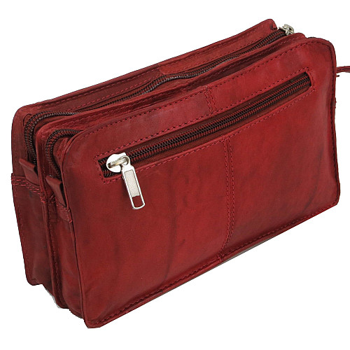 Барсетка-клатч мужская из натуральной кожи Always Wild Красный (1265BS red)