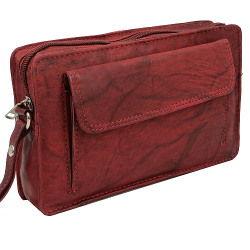 Барсетка-клатч мужская из натуральной кожи Always Wild Красный (1264BS red)