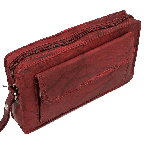 Барсетка-клатч мужская из натуральной кожи Always Wild Красный (1264BS red)