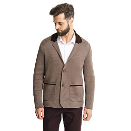 Стильний трикотажний піджак SVTR 48 кавовий (393)