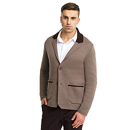 Стильный трикотажный пиджак SVTR 54 кофейный (393)