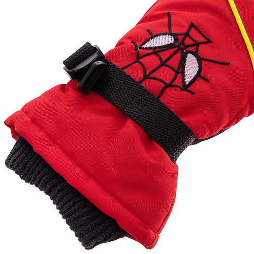 Перчатки горнолыжные теплые детские Zelart Spiderman C-6572 р-р L-XL Red (MR08705)