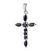 Серебряный крестик SilverBreeze с сапфиром 0.35ct (2053583)