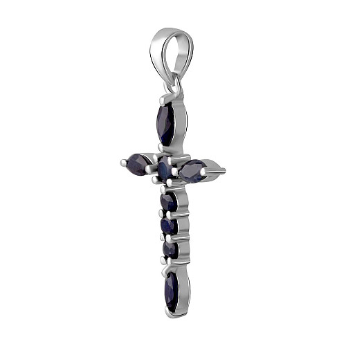 Серебряный крестик SilverBreeze с сапфиром 0.35ct (2053583)