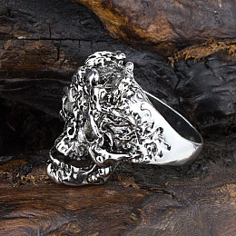 Перстень Win Череп с рогами 20 Стальной (26179)