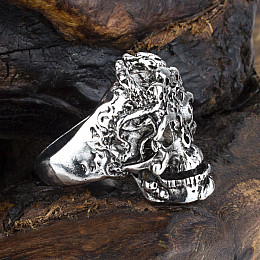 Перстень Win Череп с рогами 20 Стальной (26179)