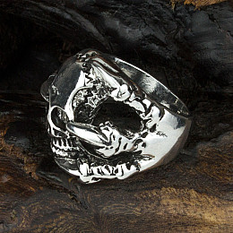 Перстень Win Череп в когтях 20,5 Стальной (26192)