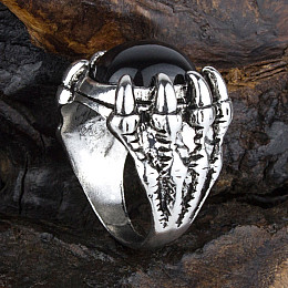 Перстень Win Магический камень Сплав ЦАМ (ZAMAK) 20 Стальной Чёрный (26144)