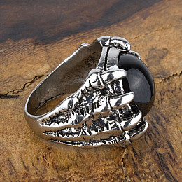 Перстень Win Магический камень Сплав ЦАМ (ZAMAK) 20 Стальной Чёрный (26144)