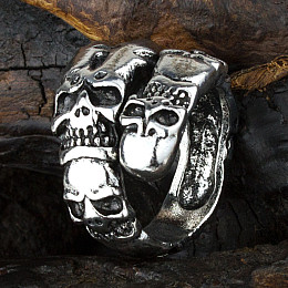 Кольцо Win Череп и когти Регулируемый Размер 18.5 - 21.5 Стальной (23703)