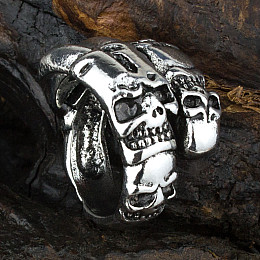 Кольцо Win Череп и когти Регулируемый Размер 18.5 - 21.5 Стальной (23703)
