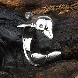 Кольцо Win Дельфин Регулируемый Размер 14.5 - 16 Стальной (23711)